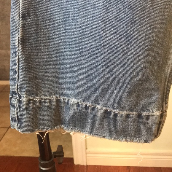 Pretty Little Thing Medium Blue Wide Leg Turn Up Hem Jeans - Picture 9 of 16